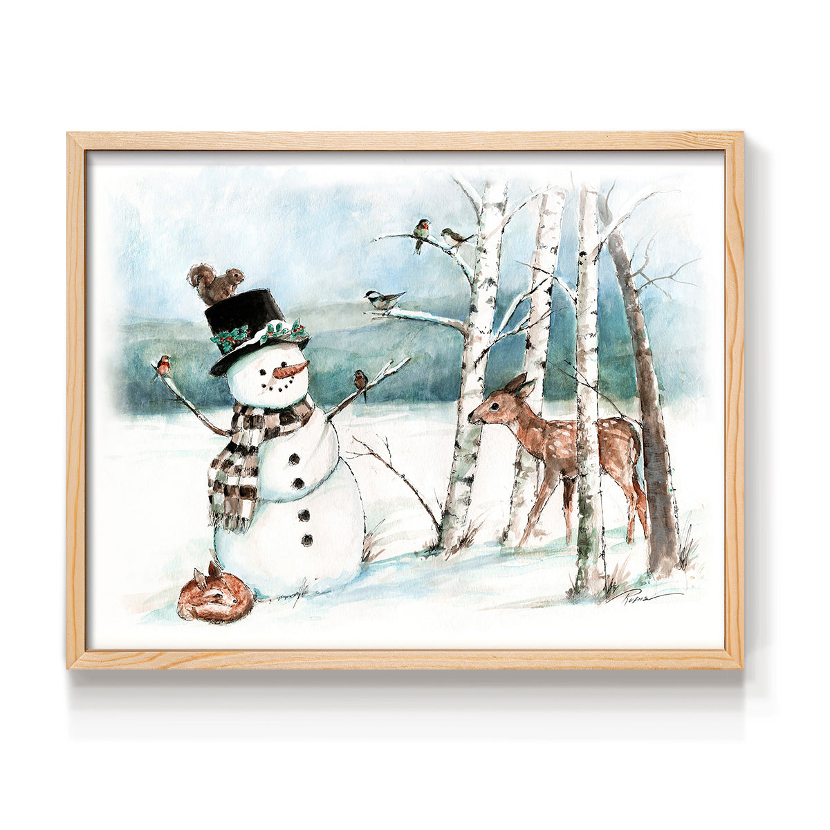 42975,snowman,deer,winter,forest,snowy landscape,birds,birch trees,scarf,top hat,wildlife,nature,frost,season,serene,animal,frosty,woodlands,frozen,cold,playful,outdoors,charming,magical,landscape art,whimsical,fauna,friendly,wildlife observation,tranquility,country scene,illustration,snowflakes,seasonal,heritage,woodland creatures,holiday,scenic,peaceful,natural beauty,art,Re-stickable,Landscape & Nature