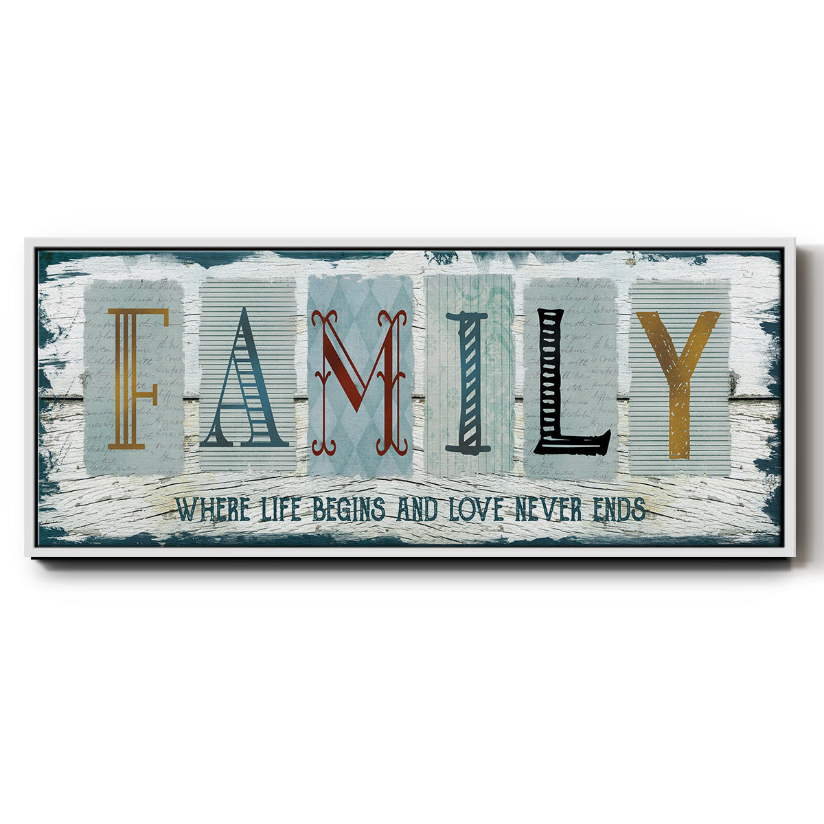 Family Where Life - Floater Framed Canvas Print