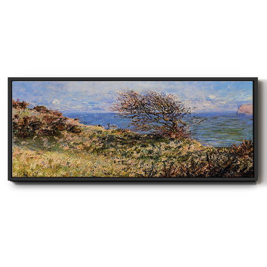 On the Cliff at Fecamp, 1881 - Floater Framed Canvas Print