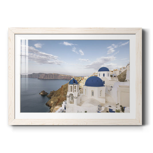 Santorini View - Barnwood Framed Art Print