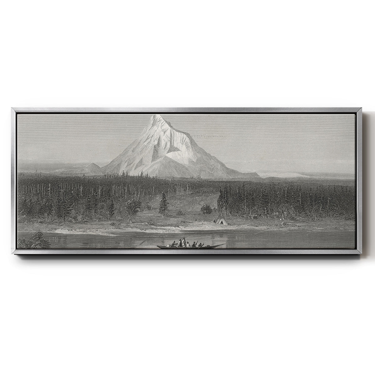 Mount Hood from the Columbia - Floater Framed Canvas Print