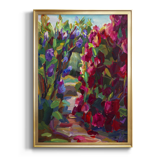 Lilacs & Rhodies - Modern Framed Canvas Print