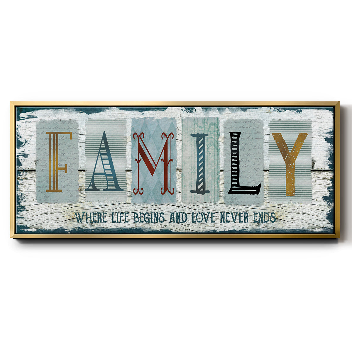 Family Where Life - Floater Framed Canvas Print
