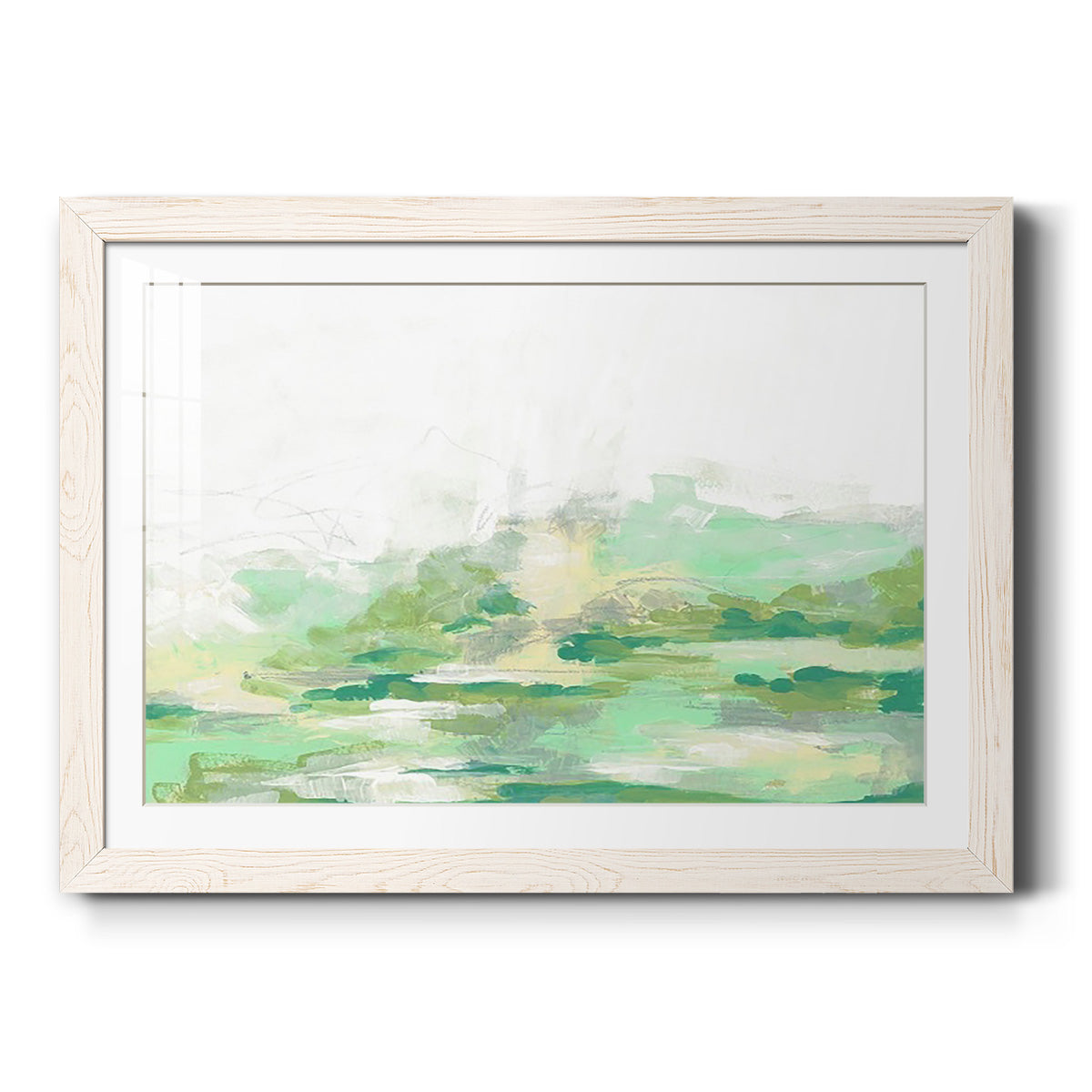Green Mist Vista II - Barnwood Framed Art Print