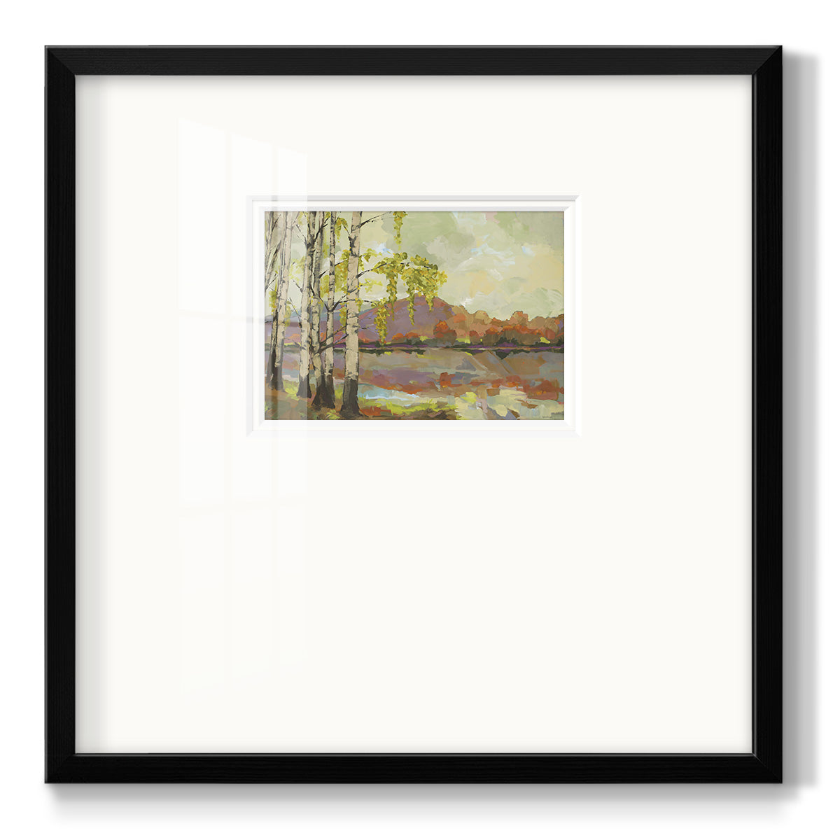 Birch Stand - Double Matboard Framed Print