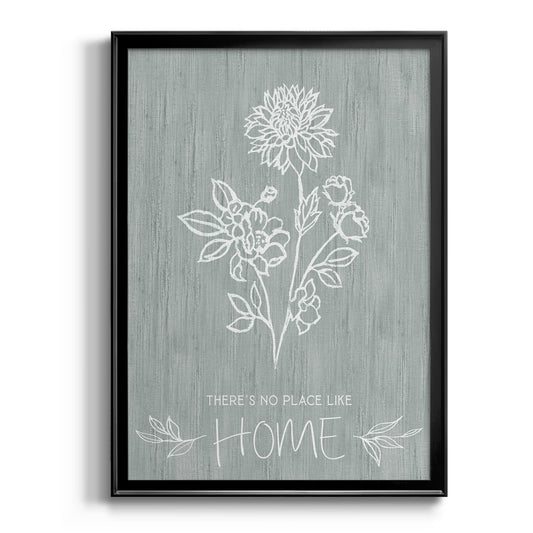 No Place Like Home Sketch - Modern Framed Canvas Print