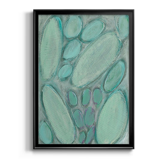 Blue Orbs I - Modern Framed Canvas Print