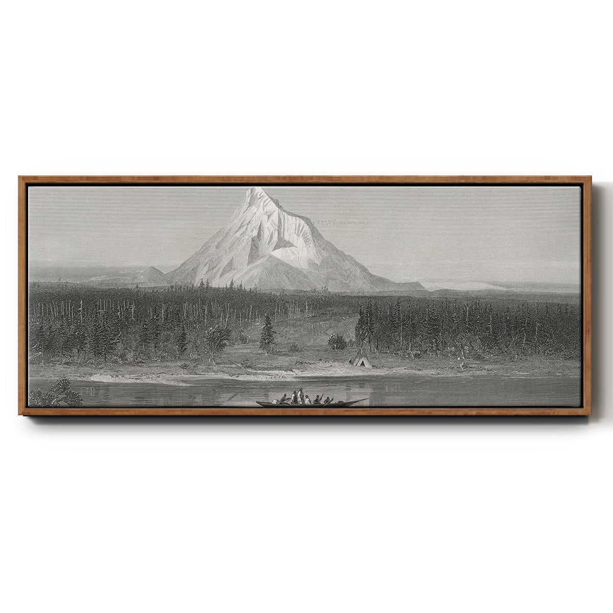 Mount Hood from the Columbia - Floater Framed Canvas Print
