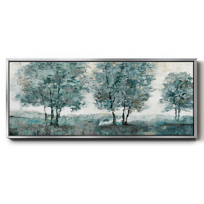 Teal Sentinel - Floater Framed Canvas Print