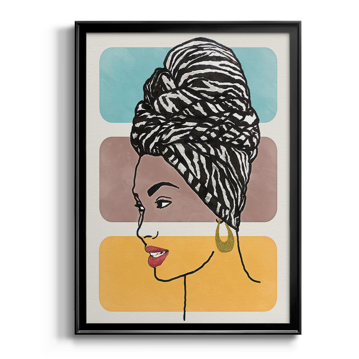 Head Wrap II - Modern Framed Canvas Print