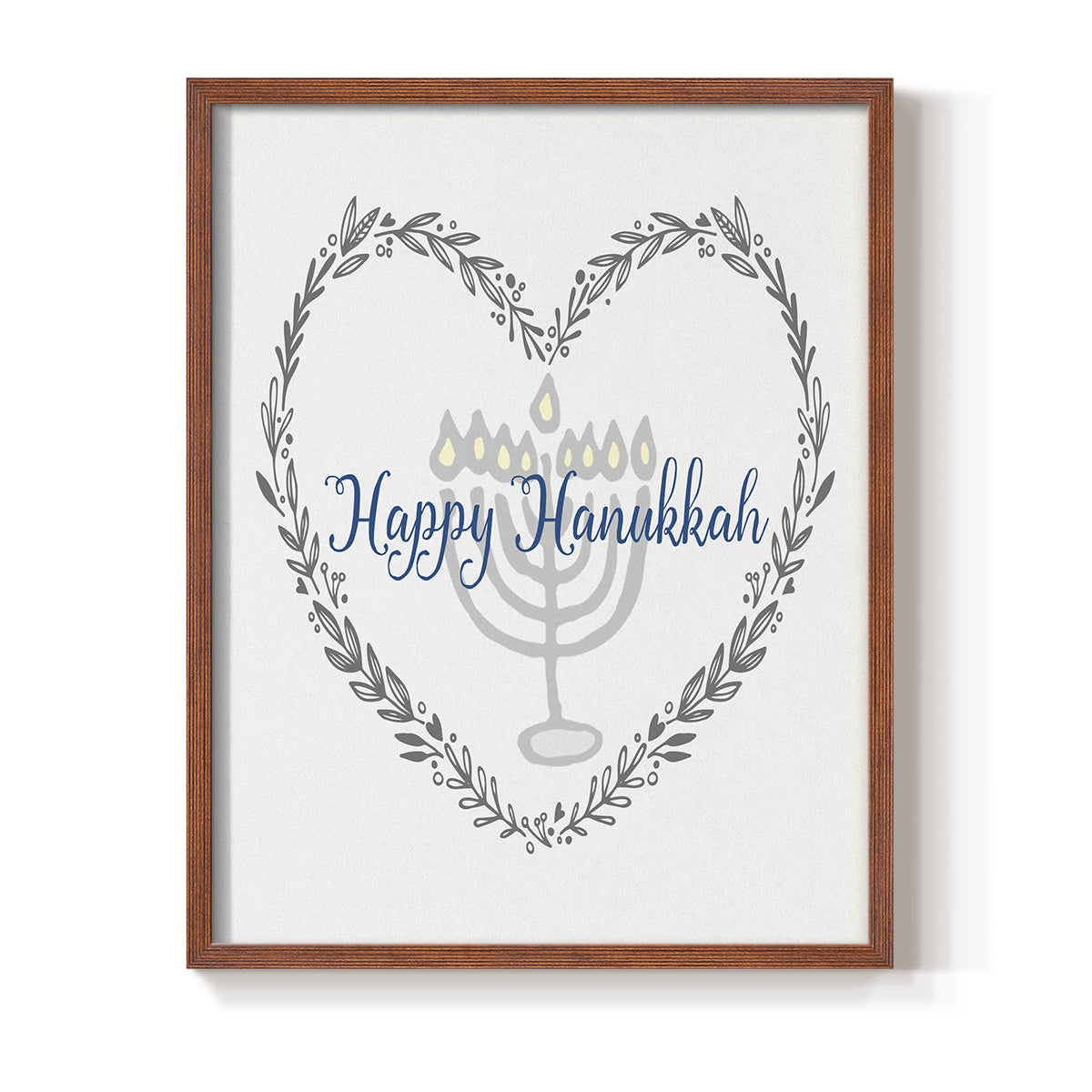Hanukkah Heart - Restickable Framed Art Print