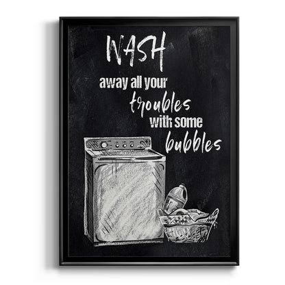 Wash Away Your Troubles - Modern Framed Canvas Print