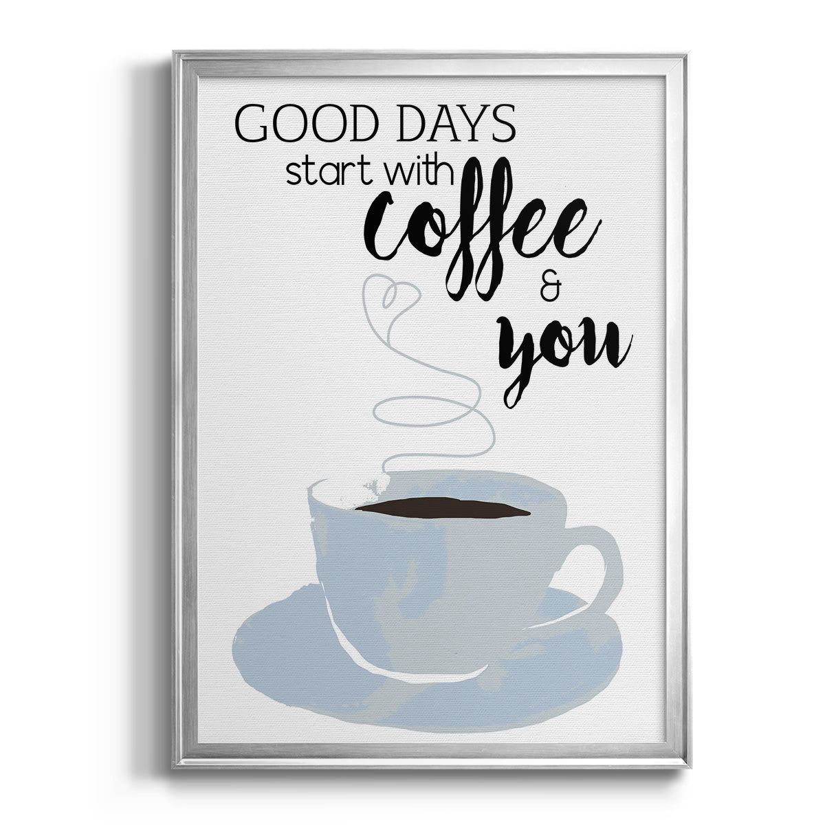 Start With Coffee & You - Modern Framed Canvas Print