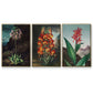 Temple of Flora I - Framed Premium Gallery Wrapped Canvas L Frame 3 Piece Set - Ready to Hang