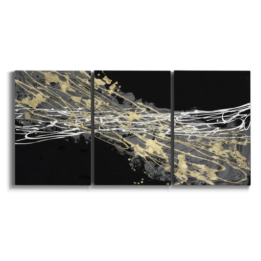 Three-panel canvas wall art featuring  on white background.