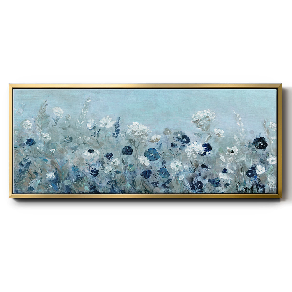Teal Light Garden - Floater Framed Canvas Print