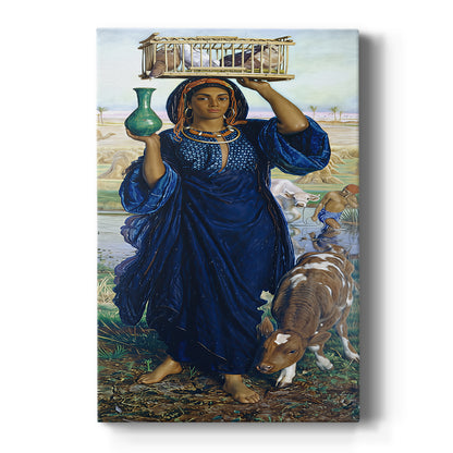 Canvas art print featuring a Romantic scene of a figure in a glowing desert landscape at sunset on a clean white background.