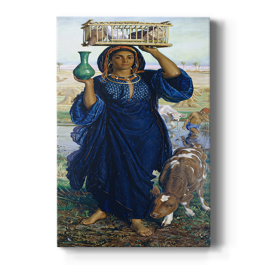 Canvas art print featuring a Romantic scene of a figure in a glowing desert landscape at sunset on a clean white background.