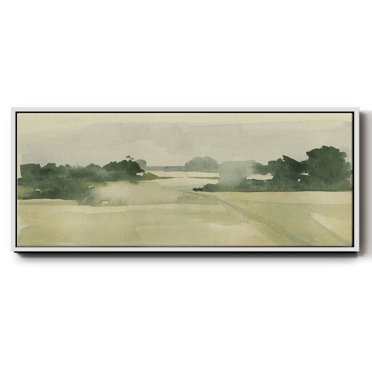 Watercolor Pasture I - Floater Framed Canvas Print