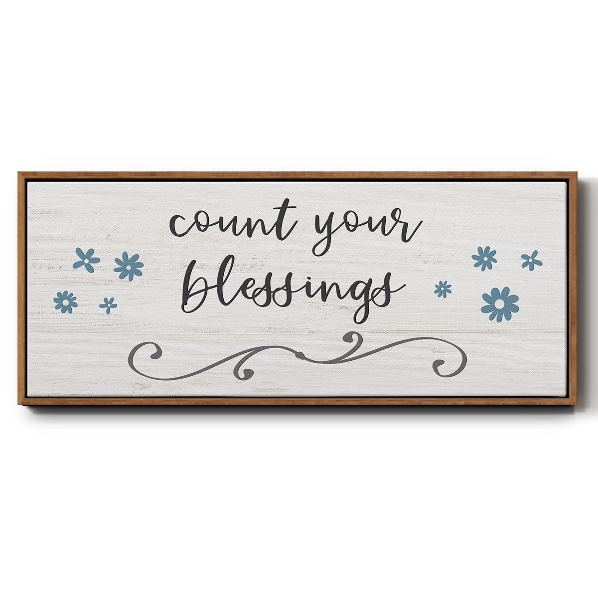 Count Blessings - Floater Framed Canvas Print