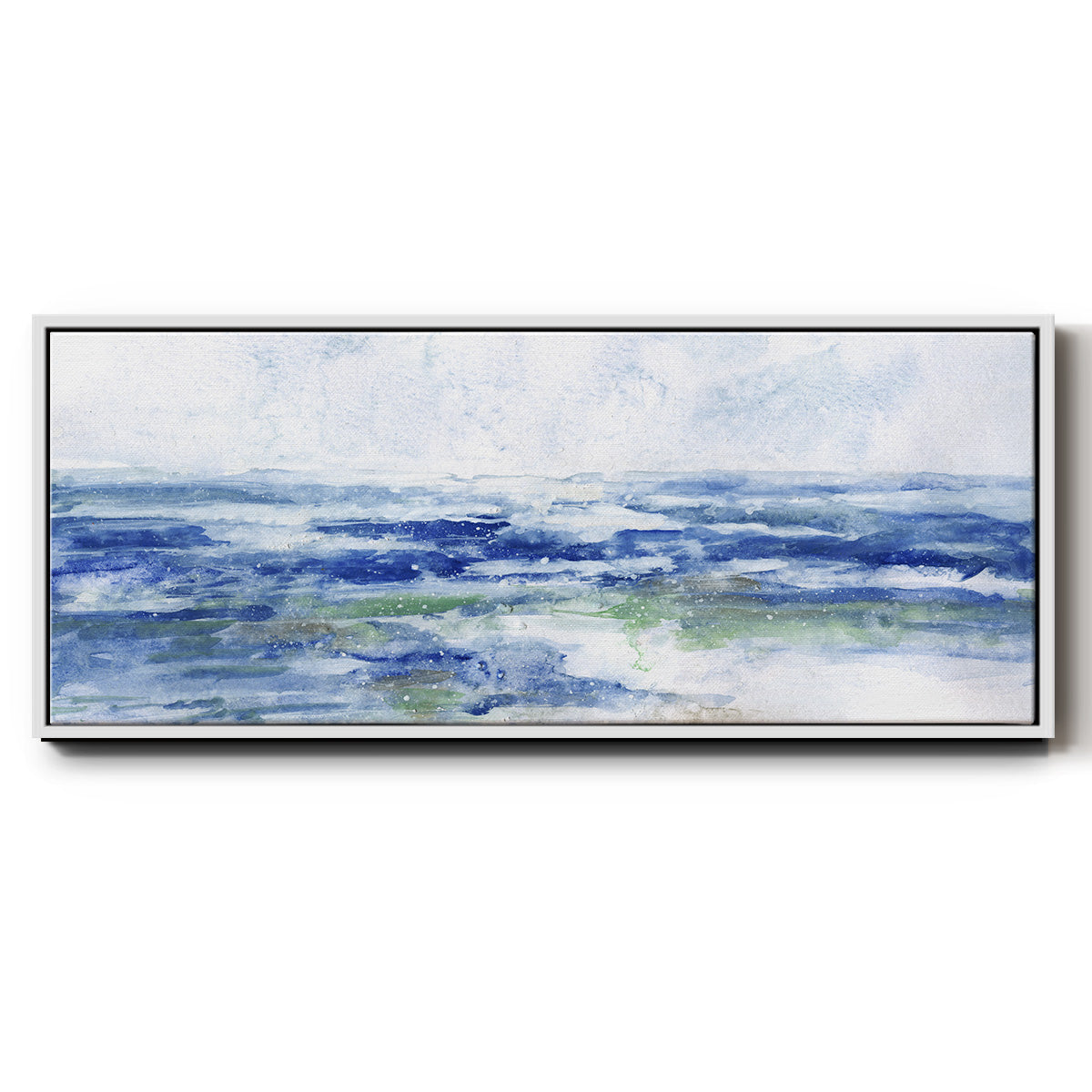 Soft Ocean Waters I - Floater Framed Canvas Print