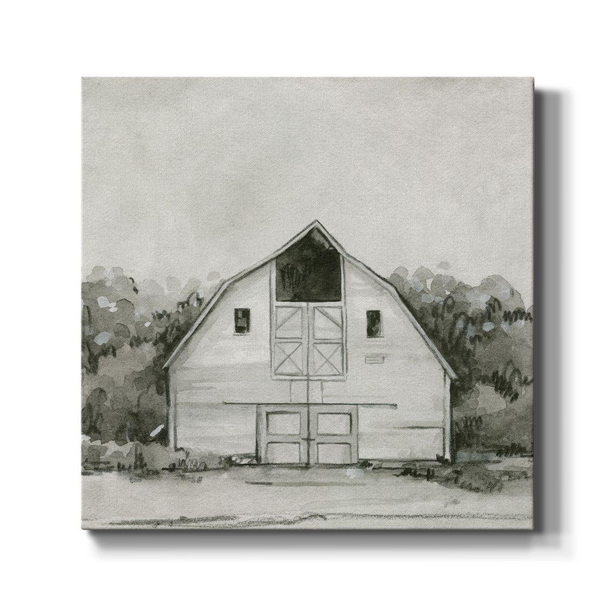 Solemn Barn Sketch III-Premium Gallery Wrapped Canvas - Ready to Hang