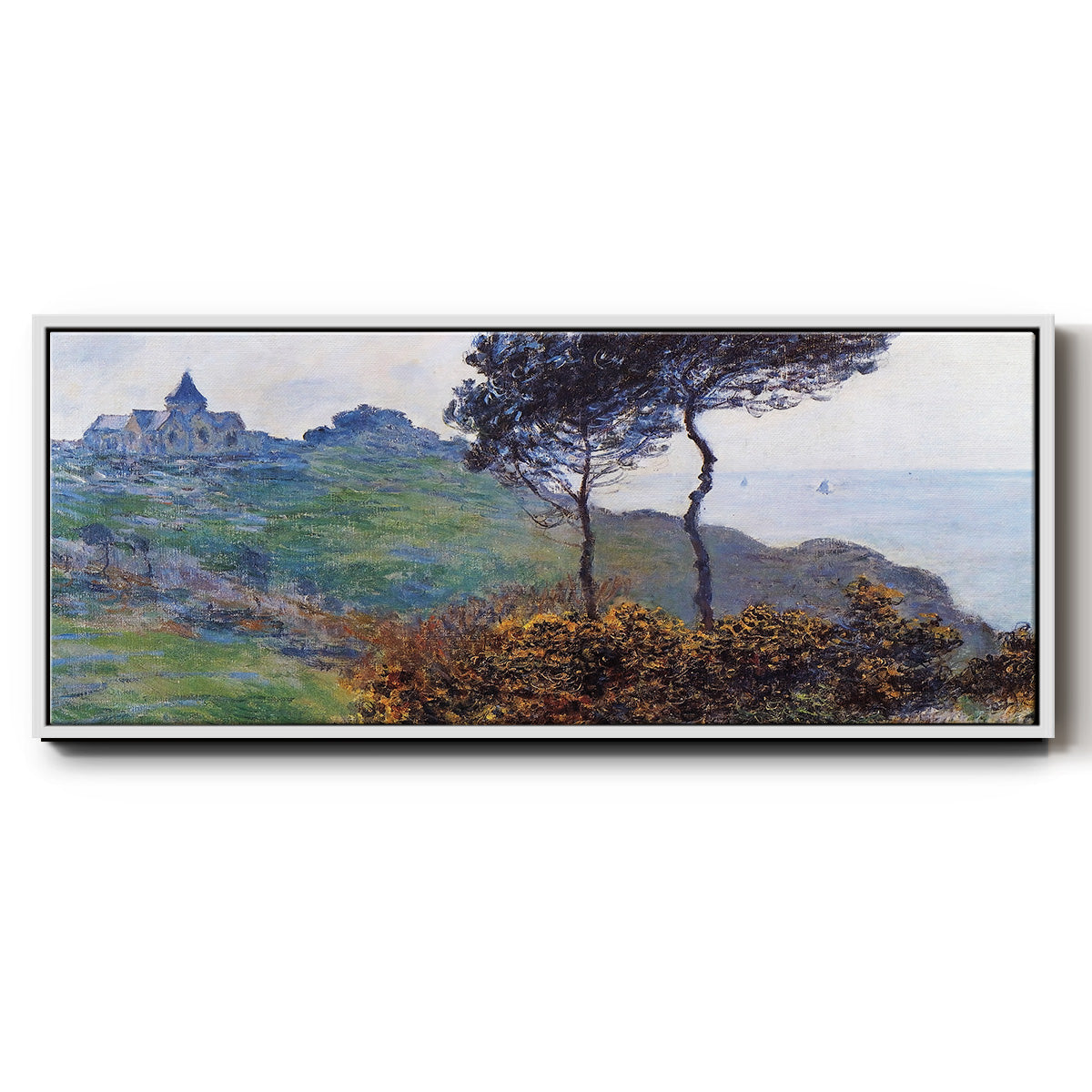 The Church at Varengaville, Grey Weather, 1882 - Floater Framed Canvas Print