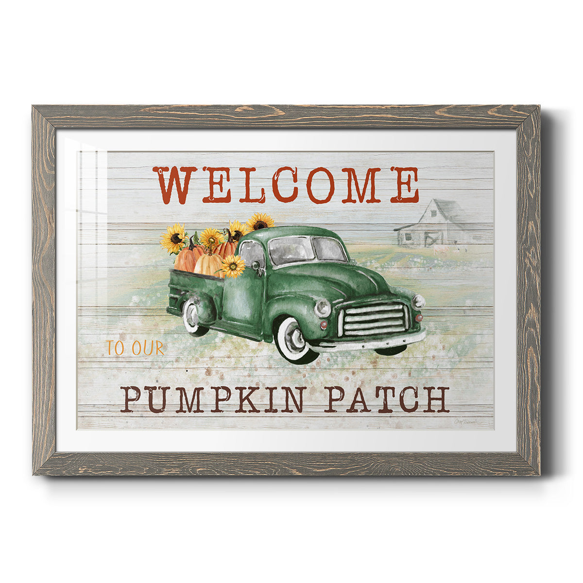 Pumpkin Patch - Barnwood Framed Art Print