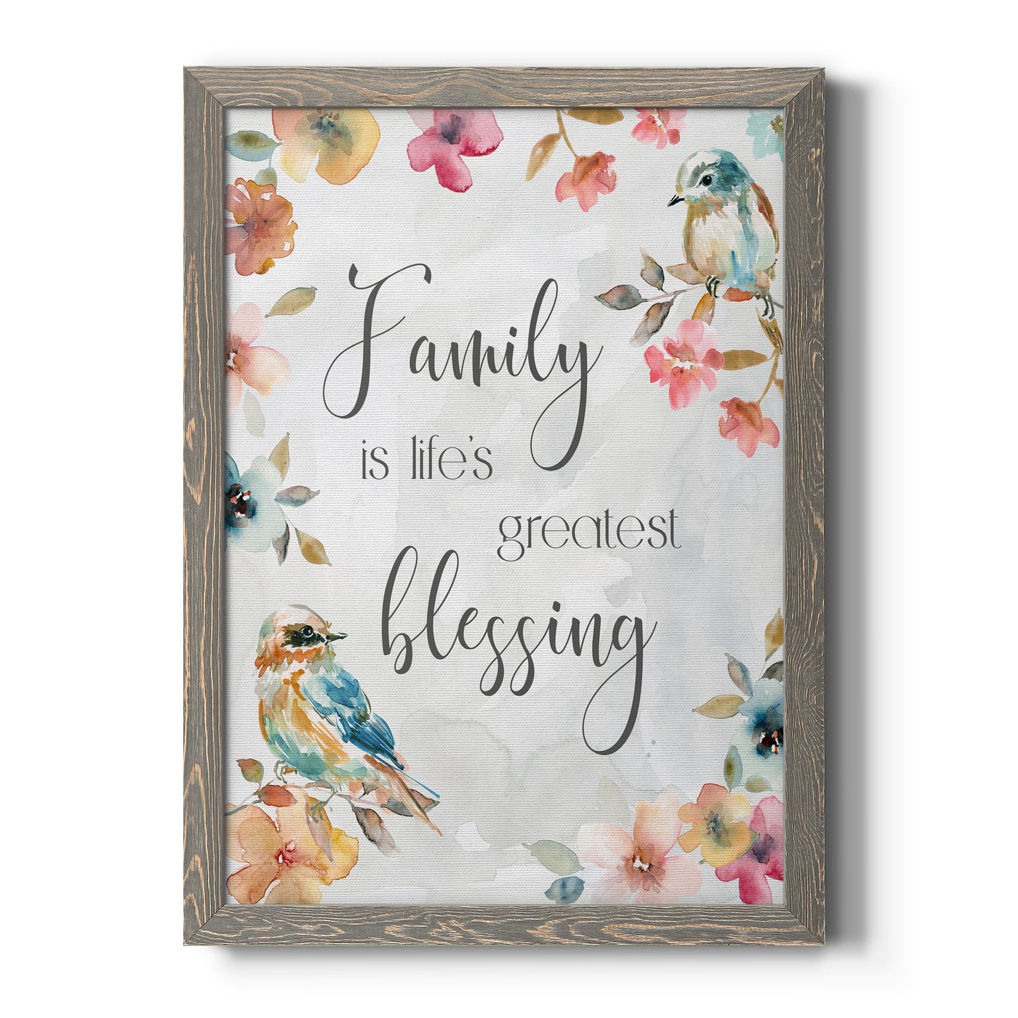 Spring Bird Blessing - Barnwood Framed Canvas Print