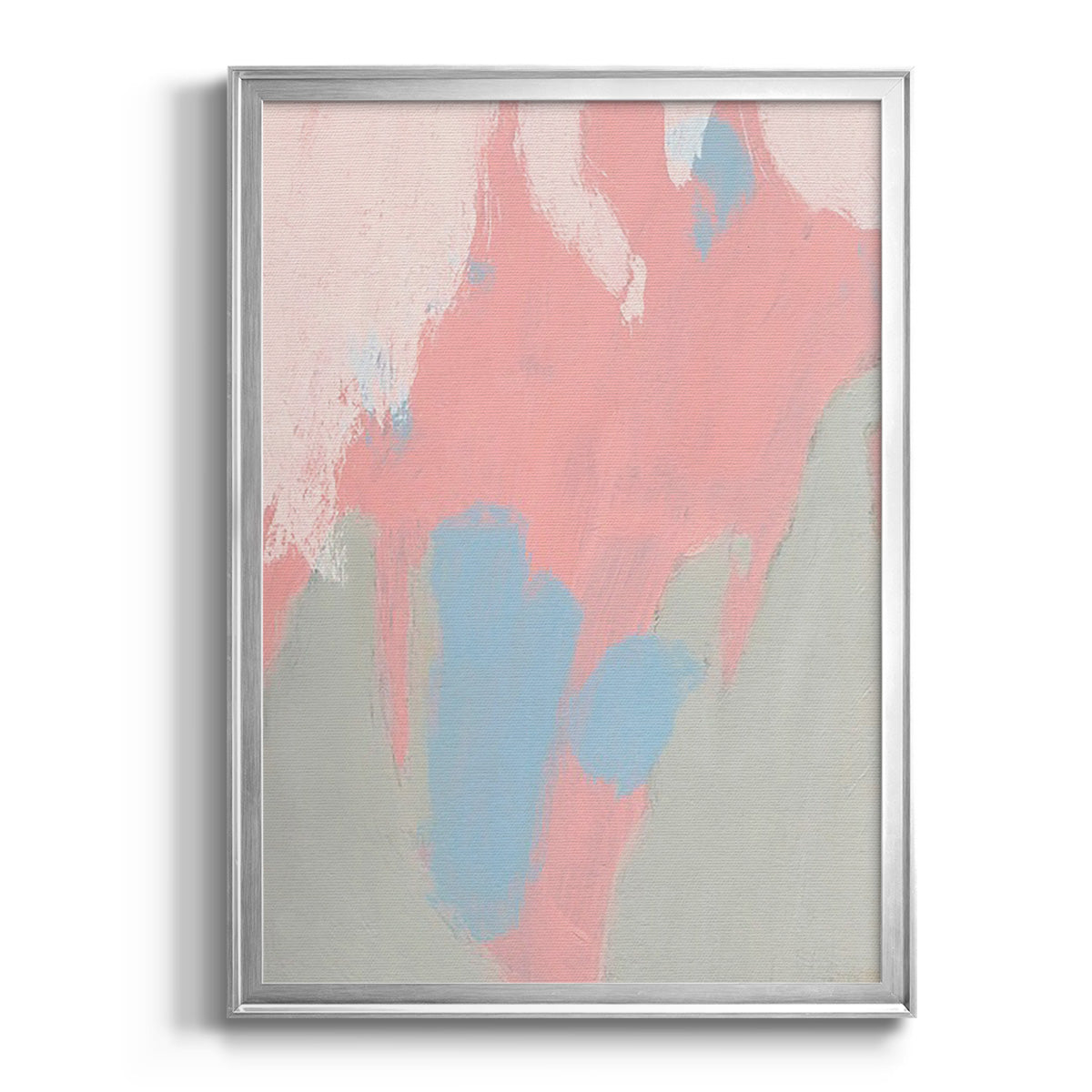 Blushing Abstract III - Modern Framed Canvas Print