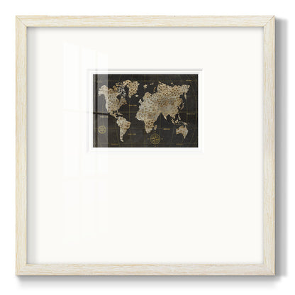 Safari World Map - Double Matboard Framed Print