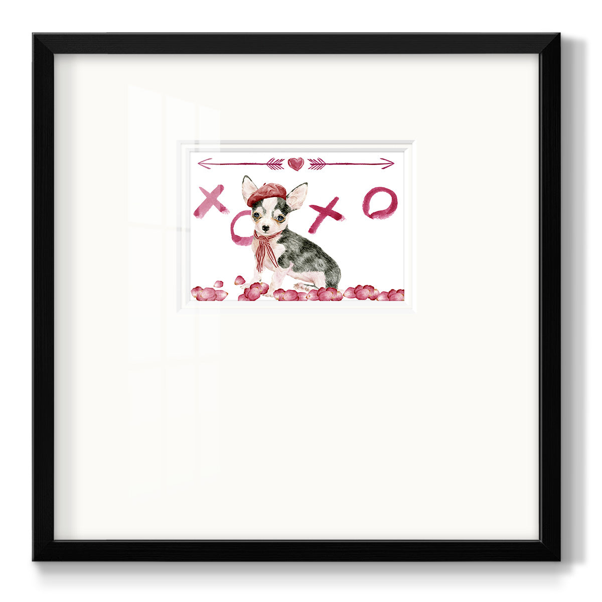 Puppy Valentine Collection A - Double Matboard Framed Print