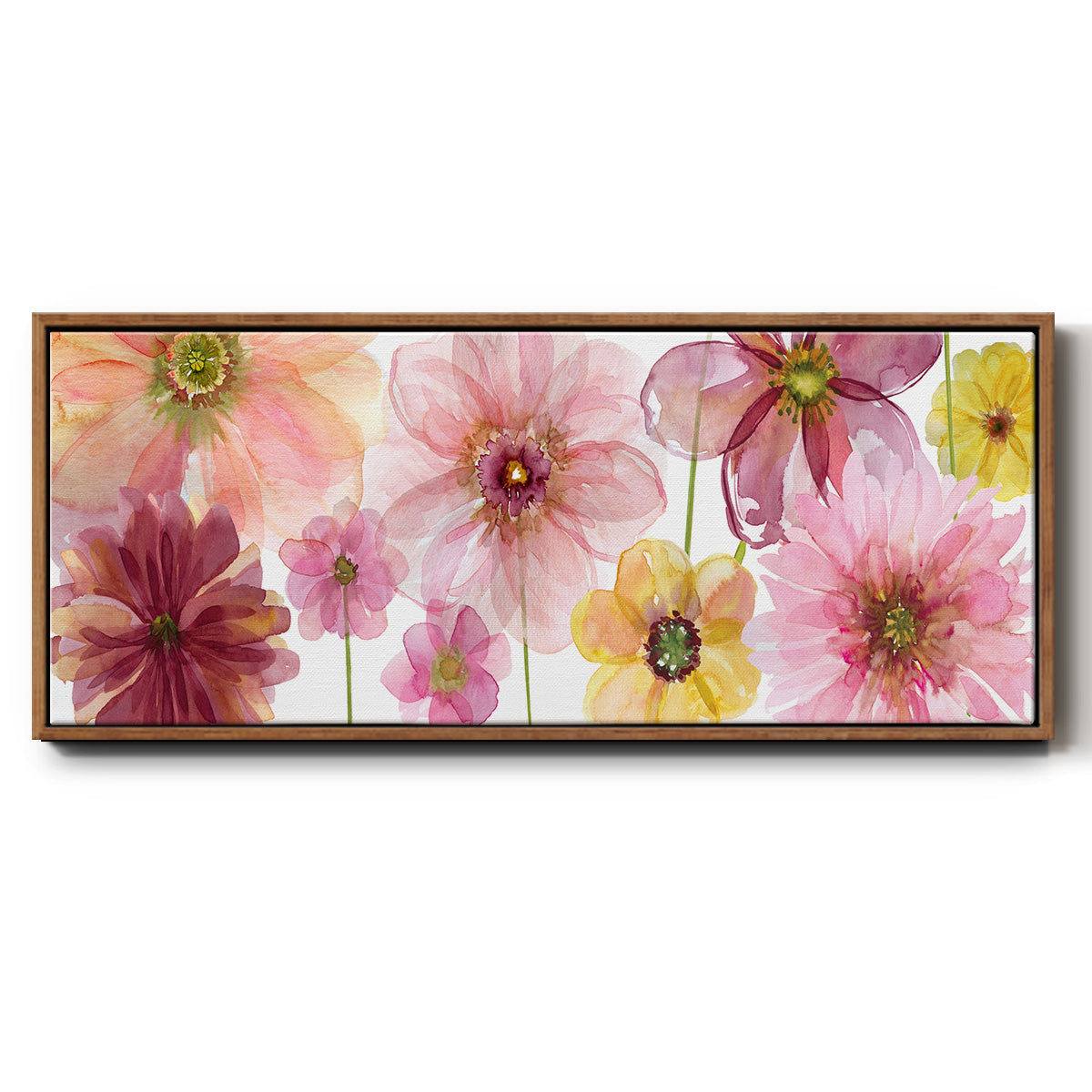 Pop of Pink I - Floater Framed Canvas Print