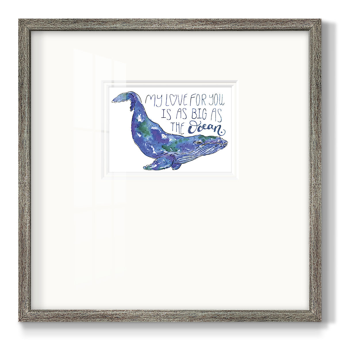 Whale Love II Premium Framed Print Double Matboard