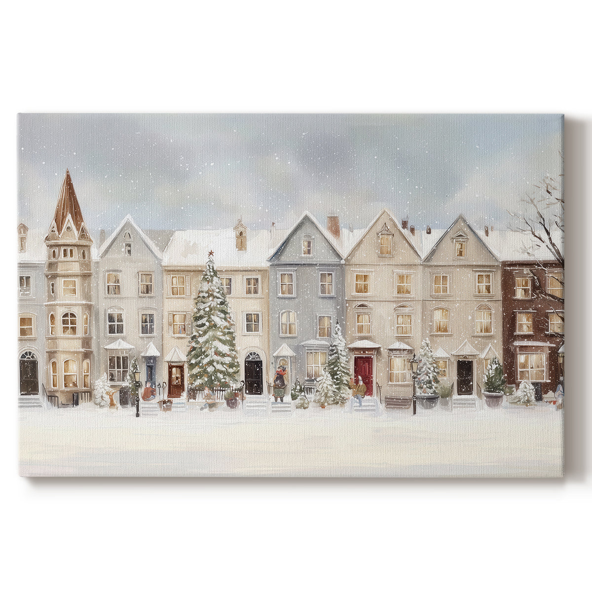 Silver Mistletoe Whisper - Canvas Art Print