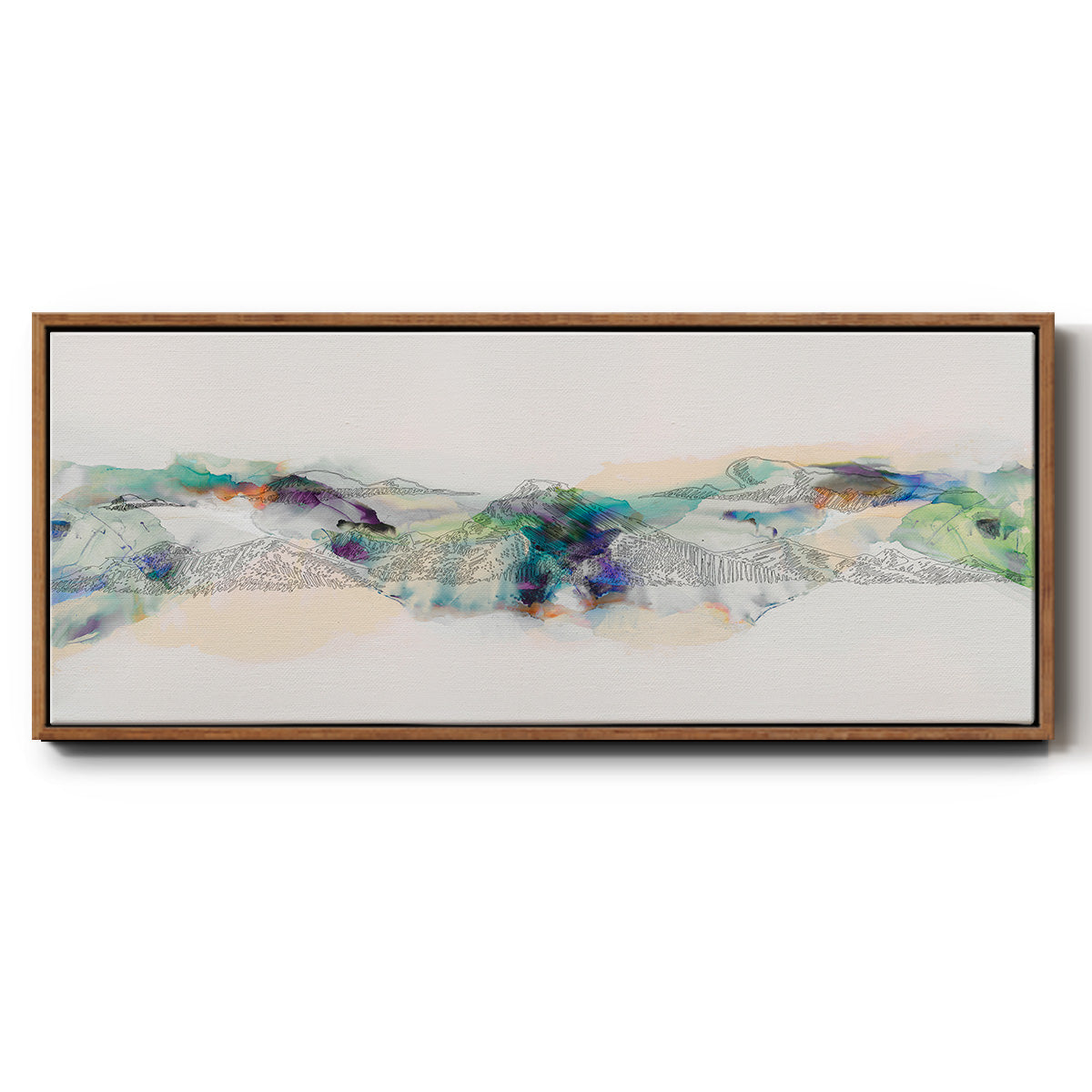 Abstract Mountain Range - Floater Framed Canvas Print