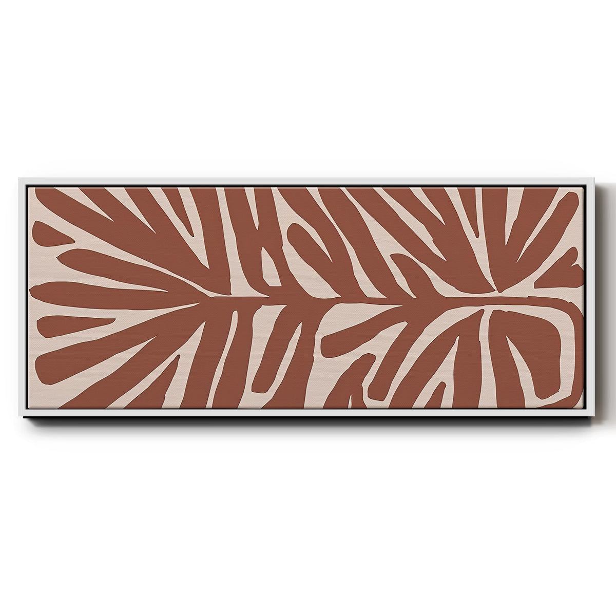 Terra Cotta Block Palms IV - Floater Framed Canvas Print
