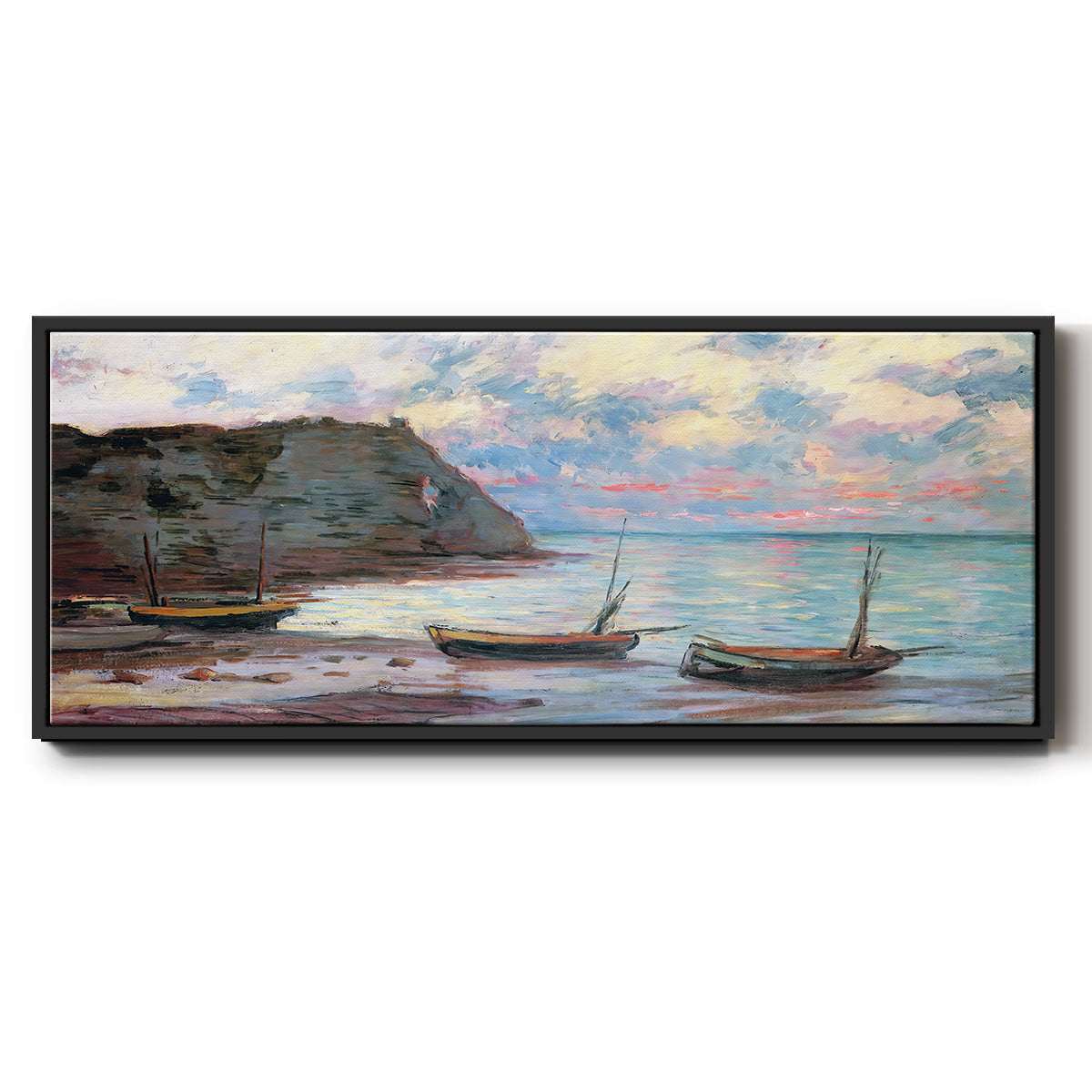 Sunset at Étretat, 1885 - Floater Framed Canvas Print