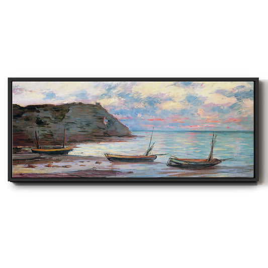Sunset at Étretat, 1885 - Floater Framed Canvas Print