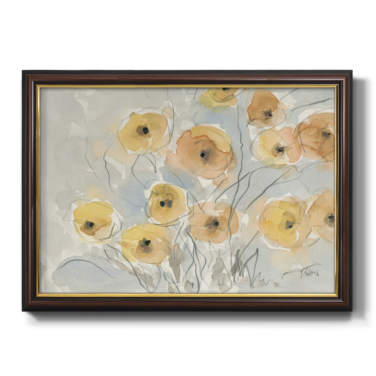 Sunset Poppies I Premium Framed Canvas- Ready to Hang