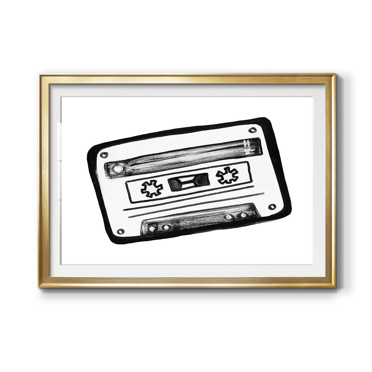 Cassette Sketch Premium Framed Print - Ready to Hang