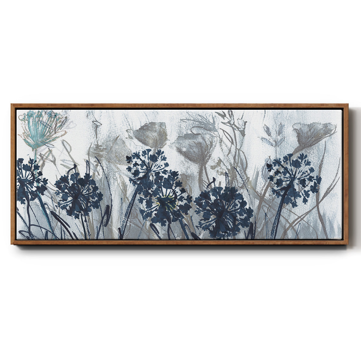 Indigo Field - Floater Framed Canvas Print