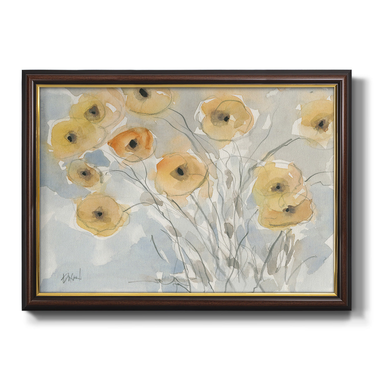 Sunset Poppies II Premium Framed Canvas- Ready to Hang