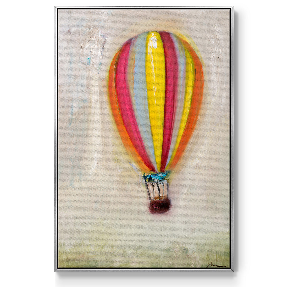 Lucky Hot Air Balloon - Framed Premium Gallery Wrapped Canvas L Frame - Ready to Hang