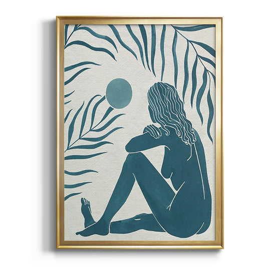 Moon Gazer II - Modern Framed Canvas Print