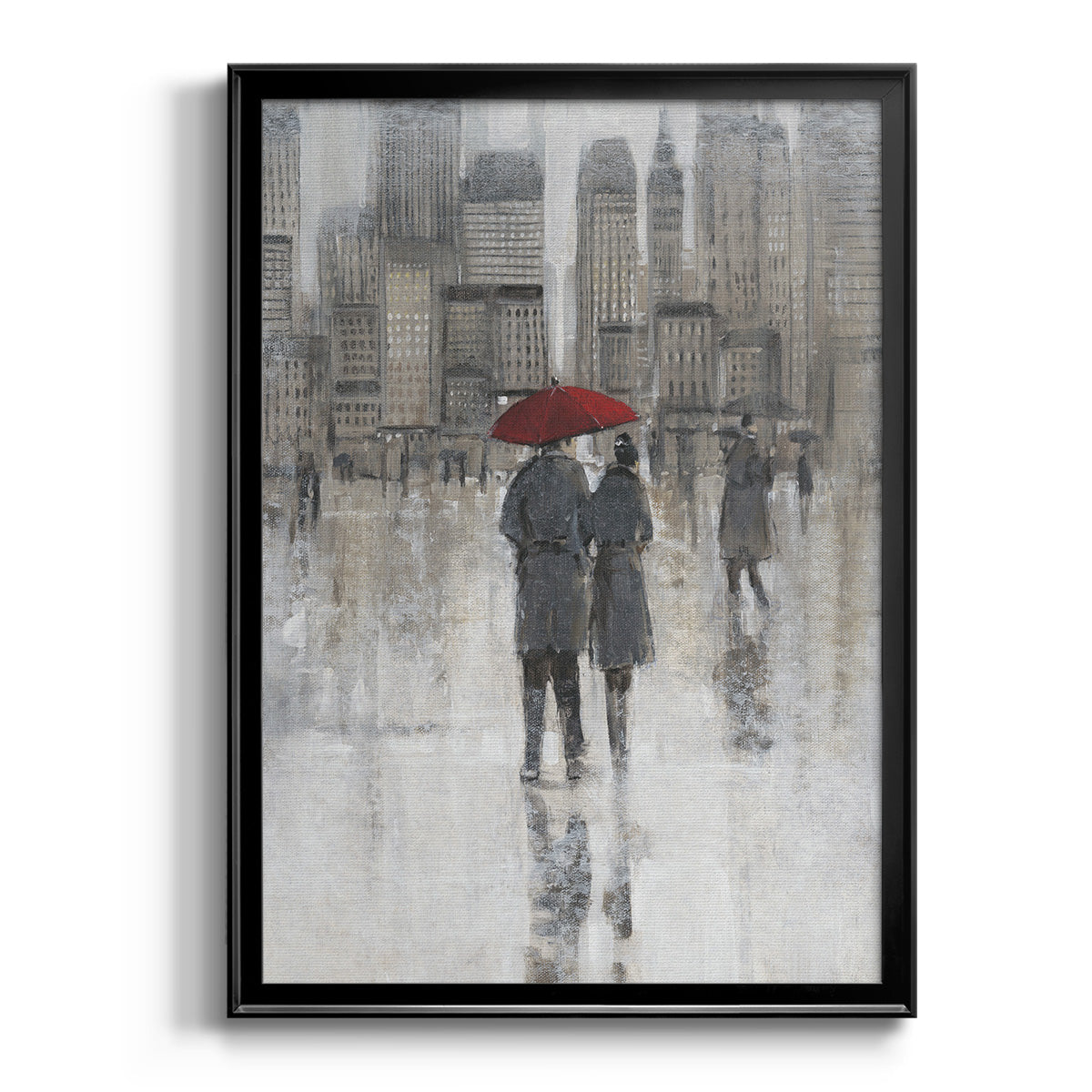 Rain in The City I - Modern Framed Canvas Print