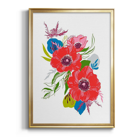 Brilliant Poppies II - Modern Framed Canvas Print