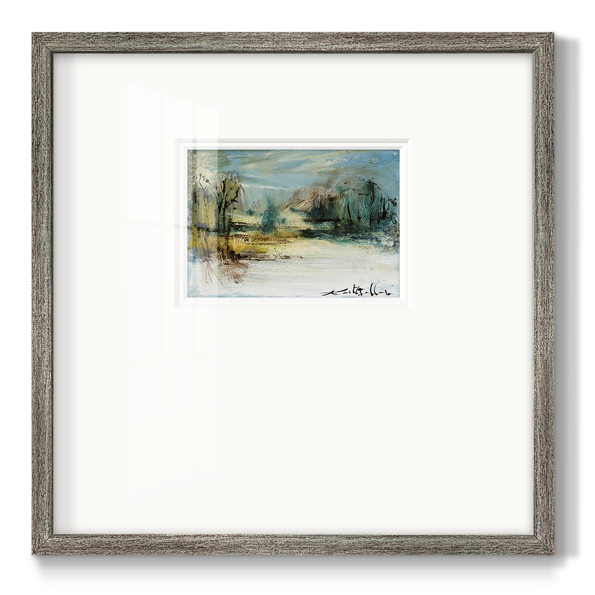 Wintery Horizon II Premium Framed Print Double Matboard