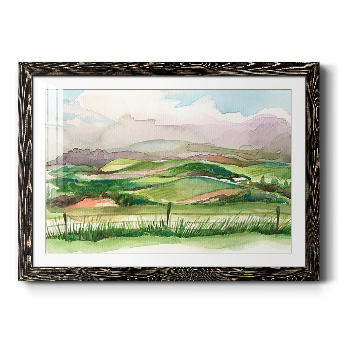 Bennachie Rain II - Barnwood Framed Art Print