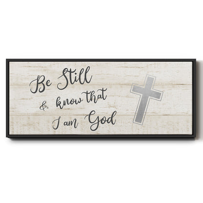 Be Still Cross - Floater Framed Canvas Print